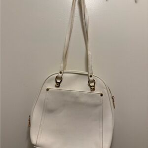 Miztique White and Gold Women's convertible Backpack/ shoulder bag